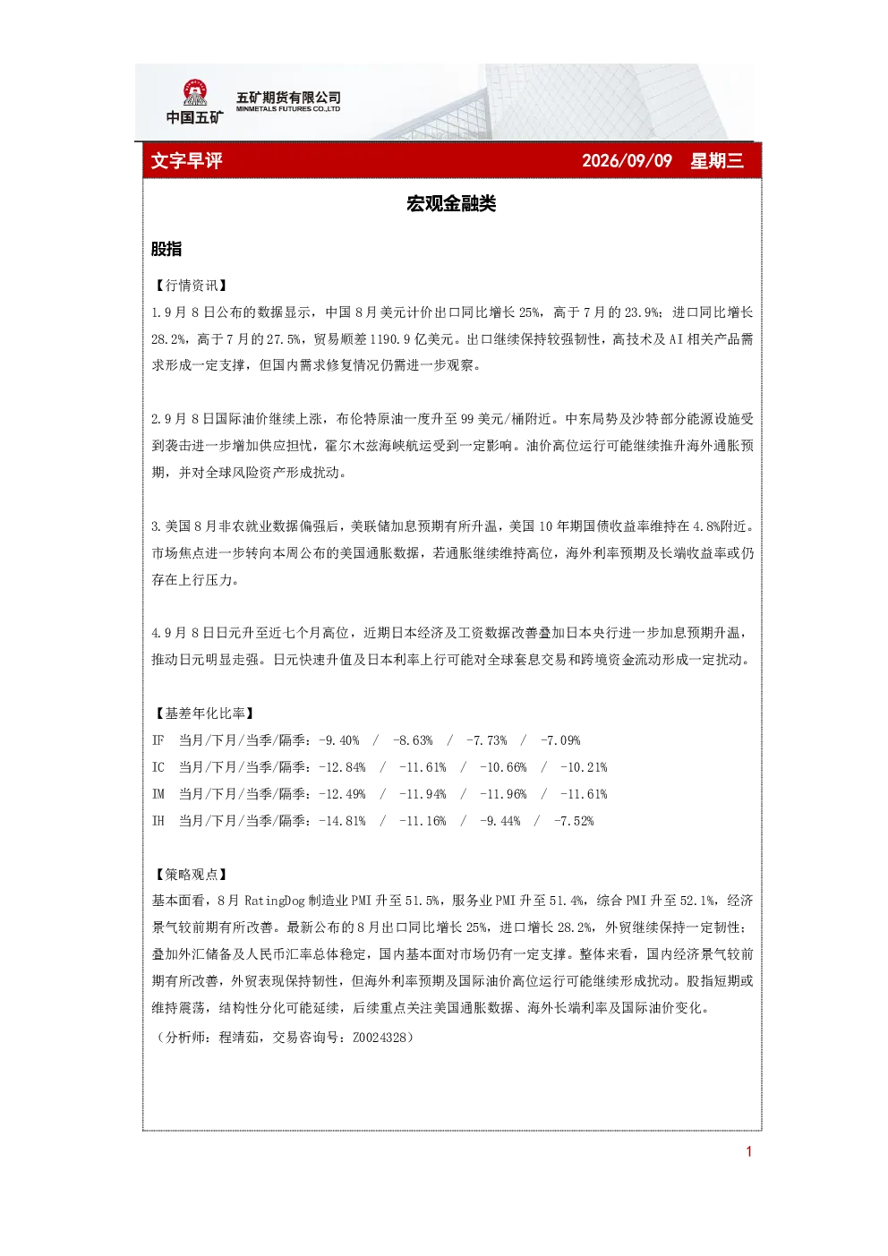 文字早评