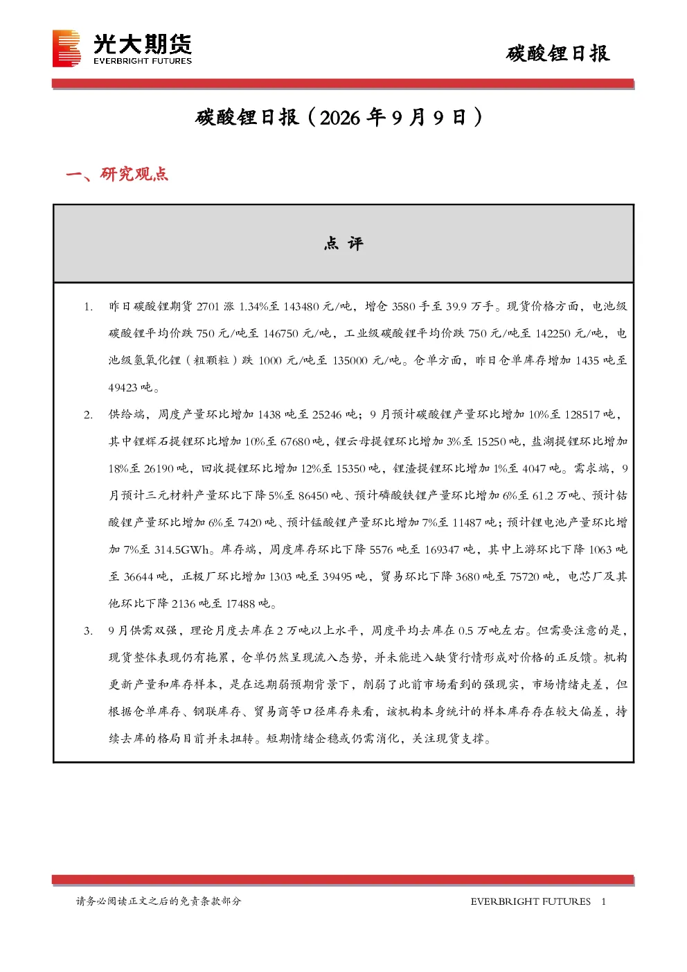 碳酸锂日报