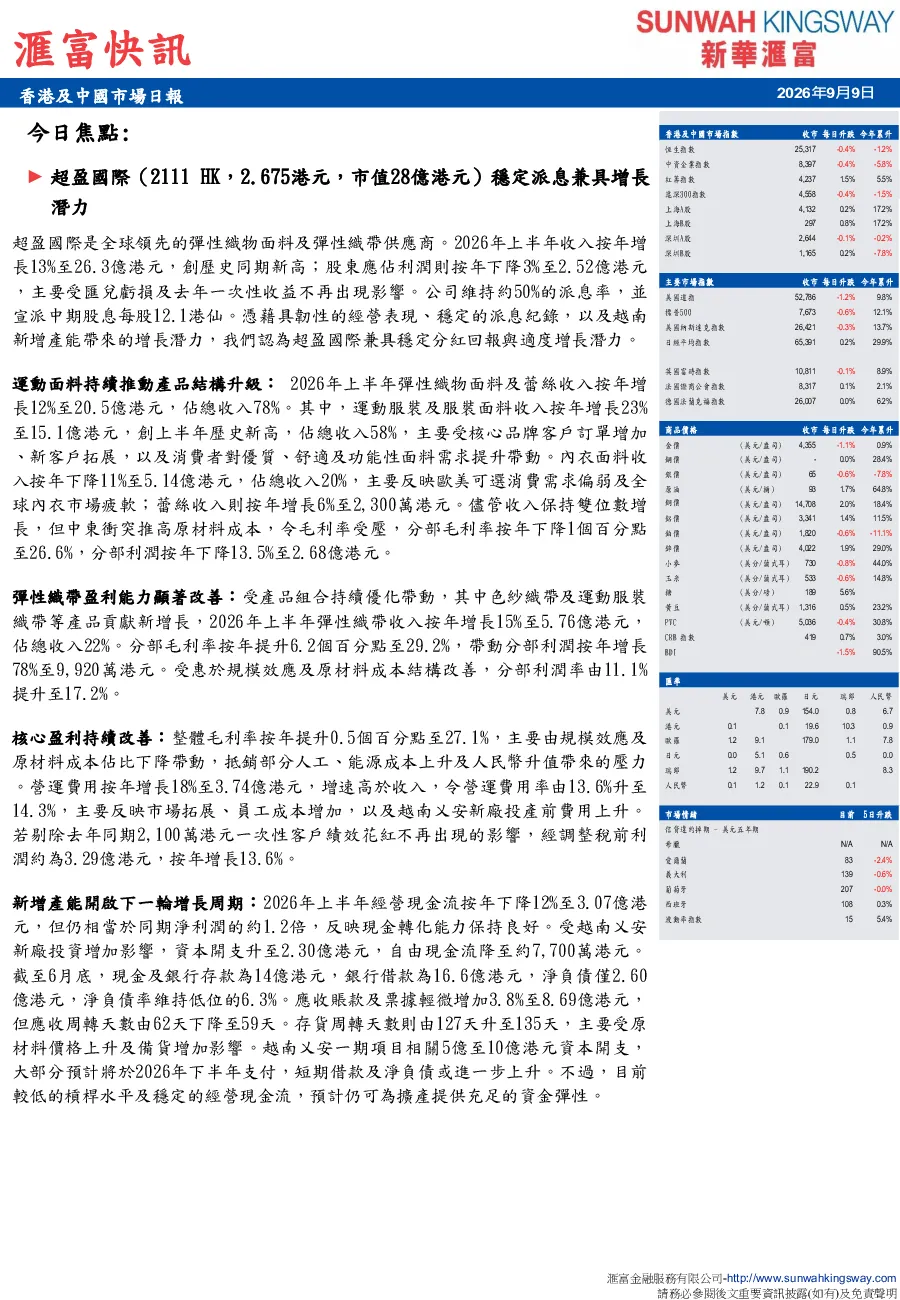 超盈國際穩定派息兼具增長潛力