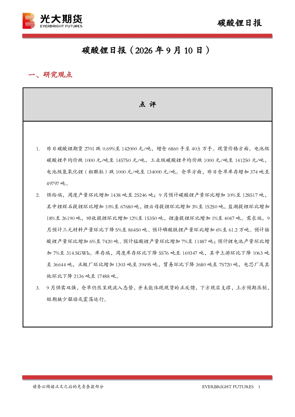 碳酸锂日报