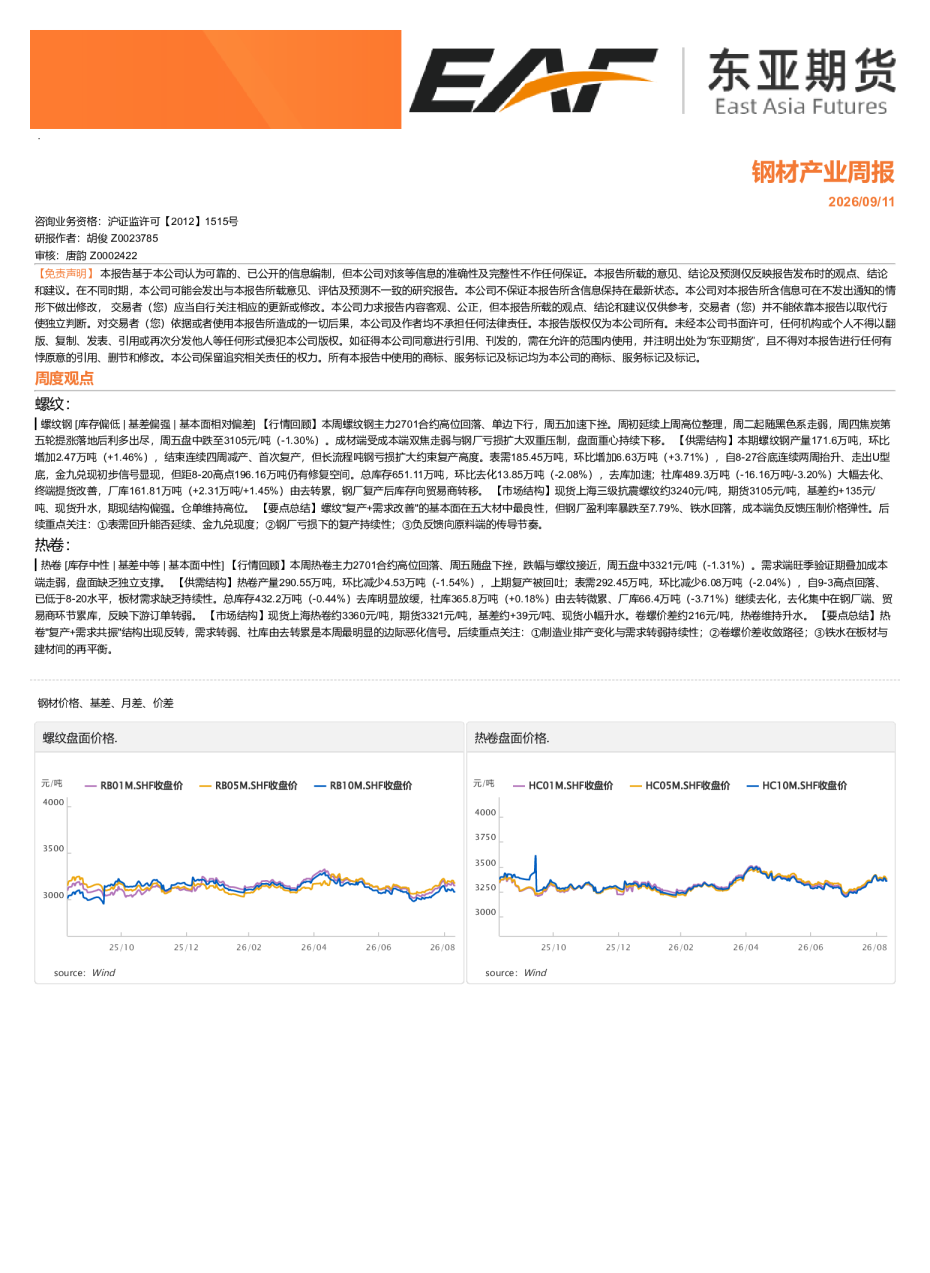钢材产业周报