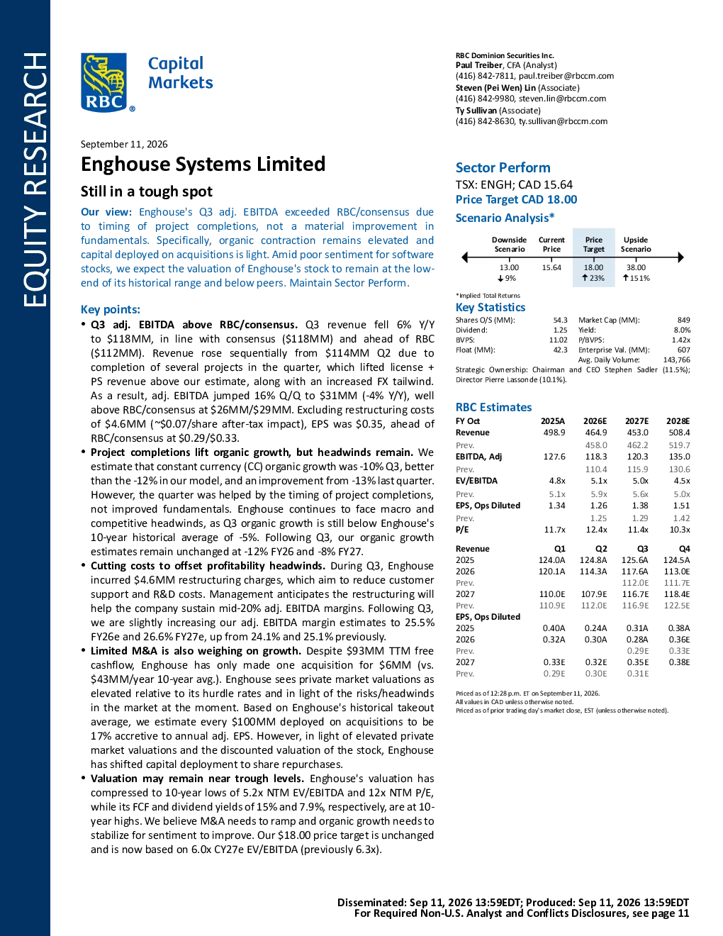 Enghouse Systems Limited：仍处困境