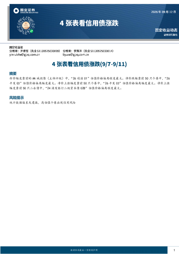 固定收益动态