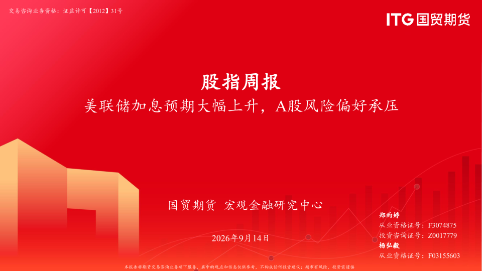 股指周报：美联储加息预期大幅上升，A股风险偏好承压