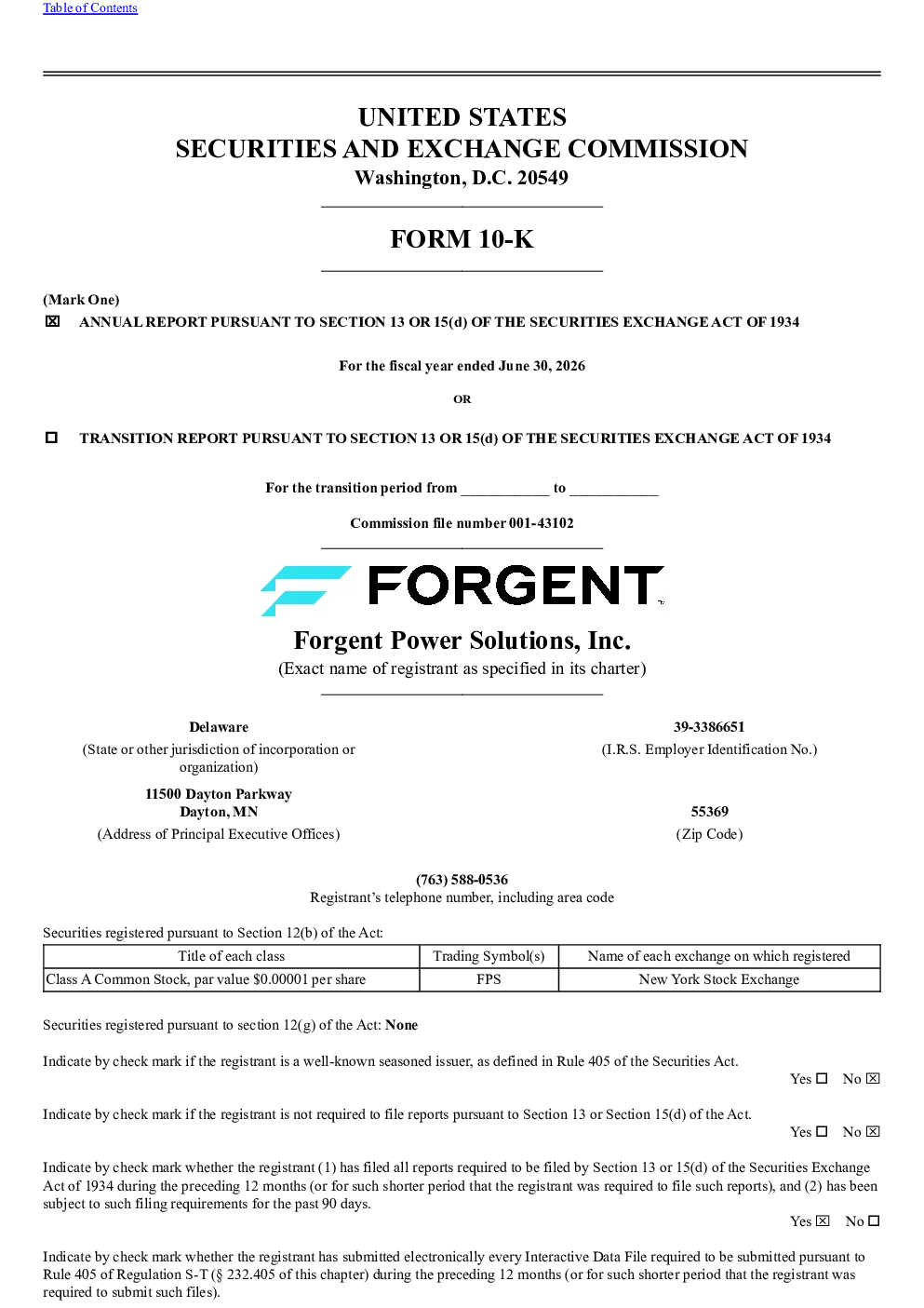 Forgent Power Solutions 2025年度报告