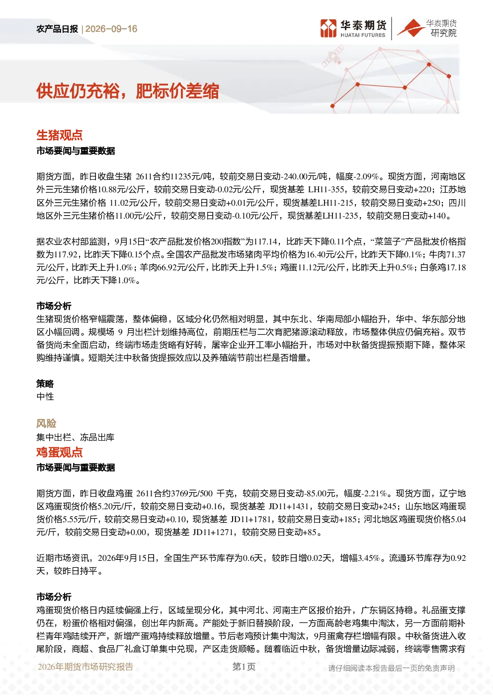 农产品日报：供应仍充裕，肥标价差缩