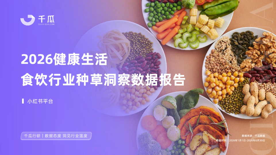 【千瓜数据】2026健康生活，食饮行业种草洞察数据报告（小红书平台）
