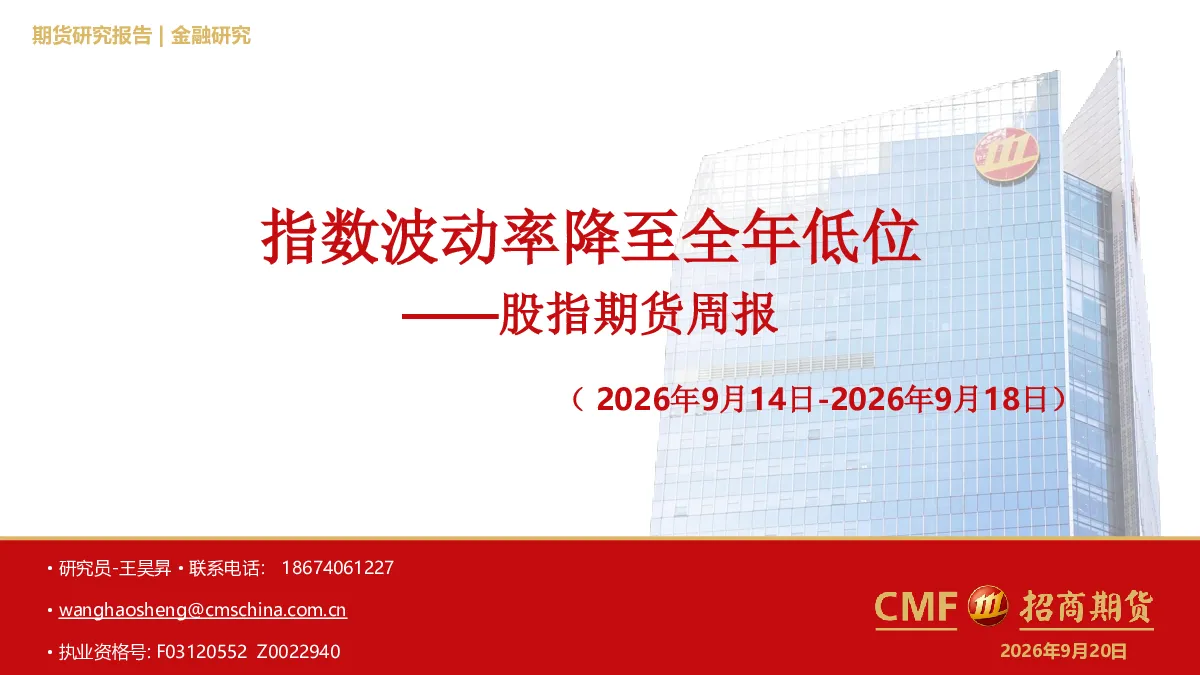 股指期货周报：指数波动率降至全年低位