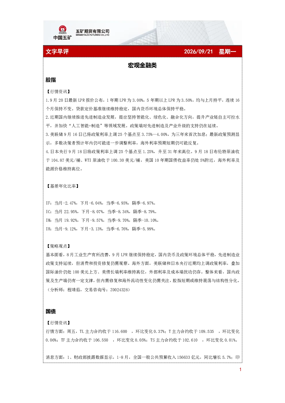 文字早评