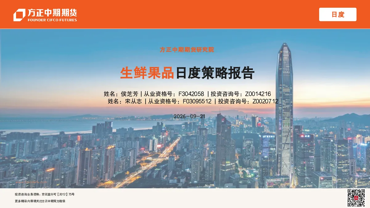 生鲜果品日度策略报告