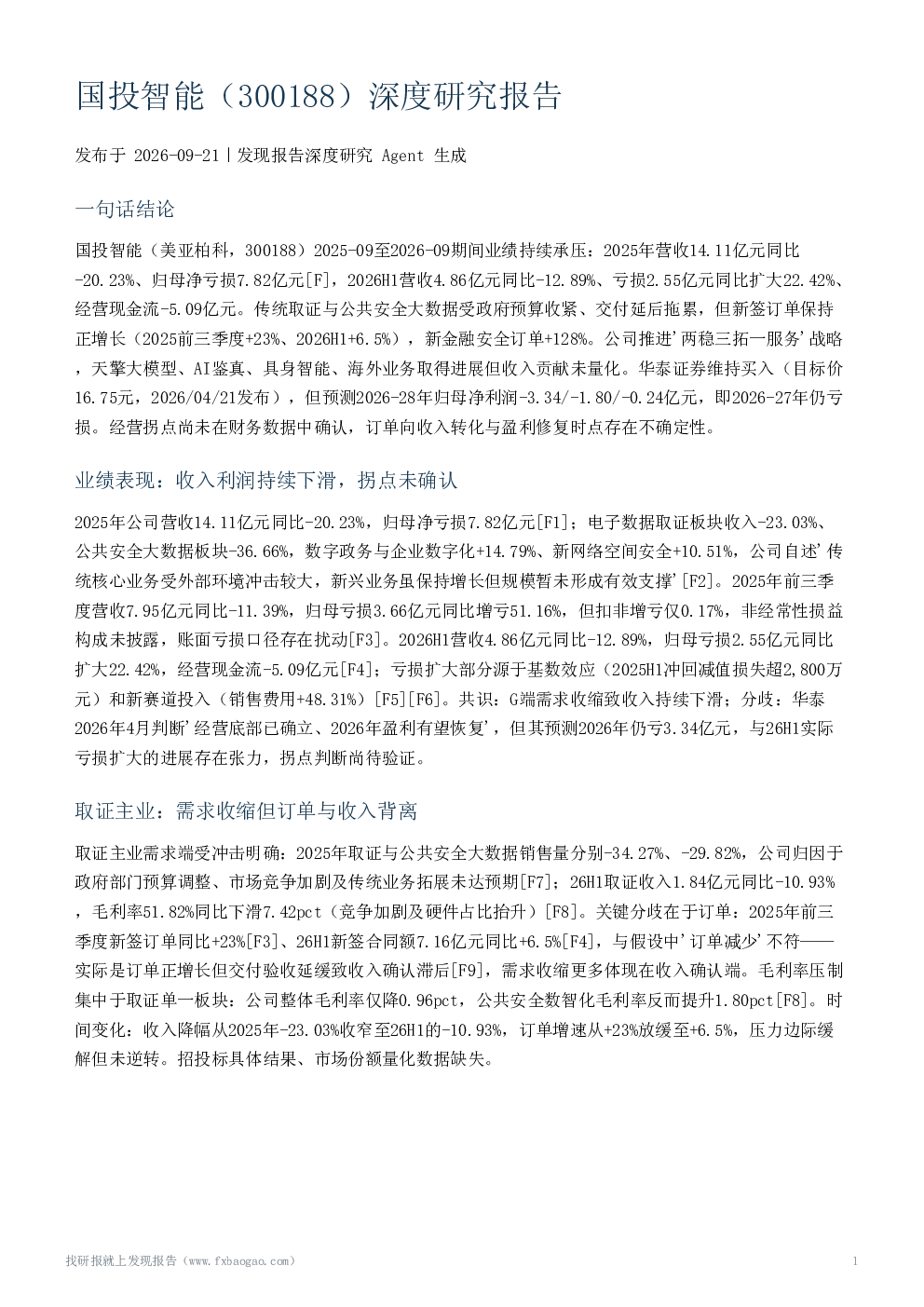 国投智能（300188）深度研究报告