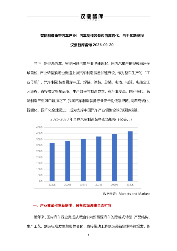 智能制造重塑汽车产业！汽车制造装备迈向高端化、自主化新征程