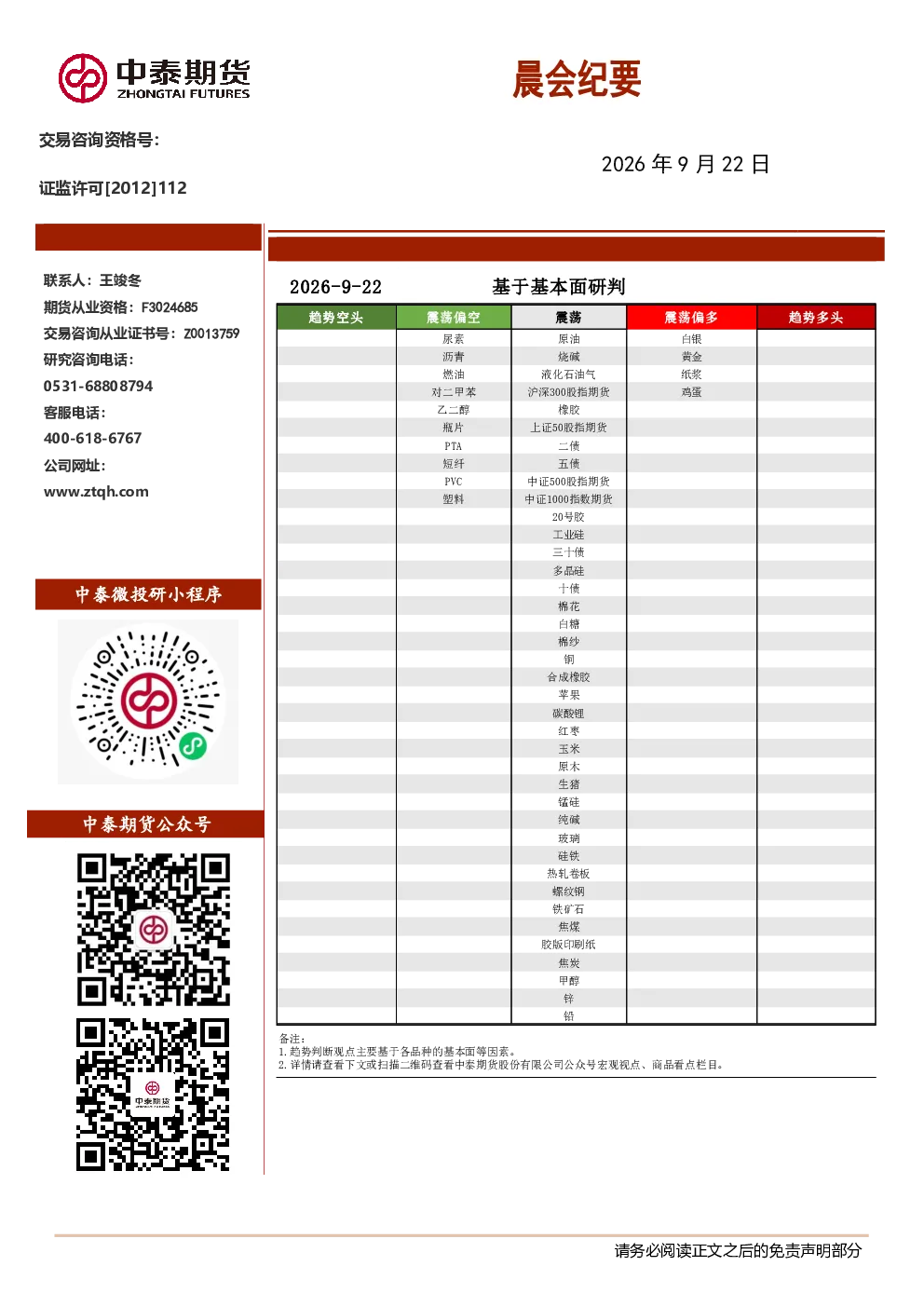 隆纵咨询晨会纪要