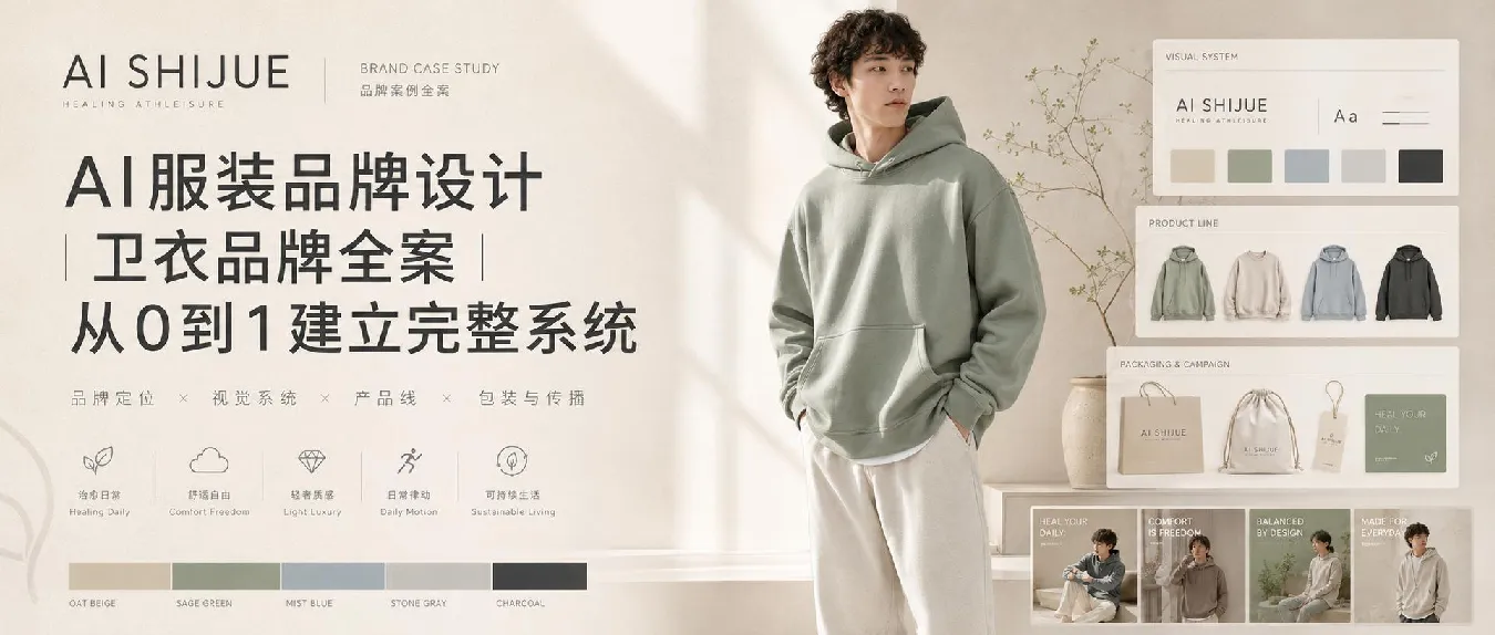 AI服装品牌设计：卫衣品牌全案从0-1建立完整系统【电商】【AIGC】
