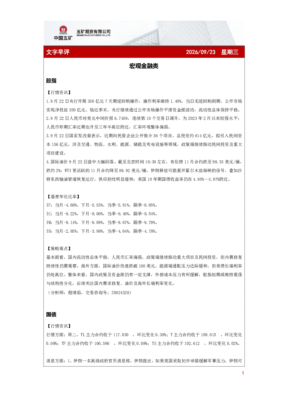 文字早评