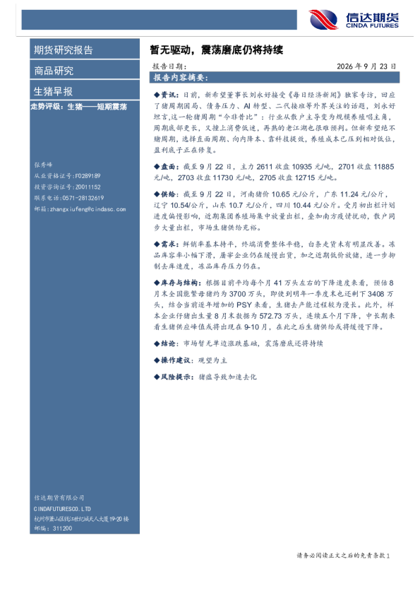 生猪早报