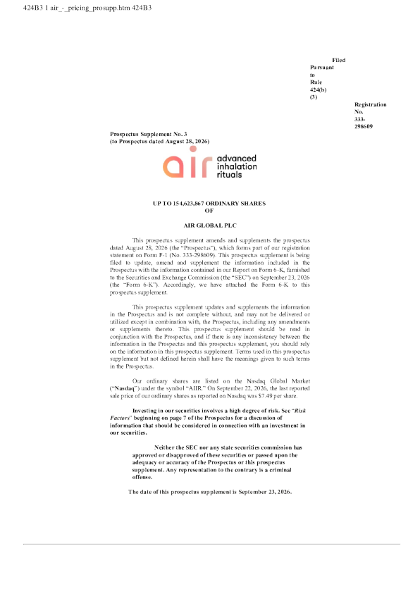 AIR Global PLC美股招股说明书(2026-09-23版)