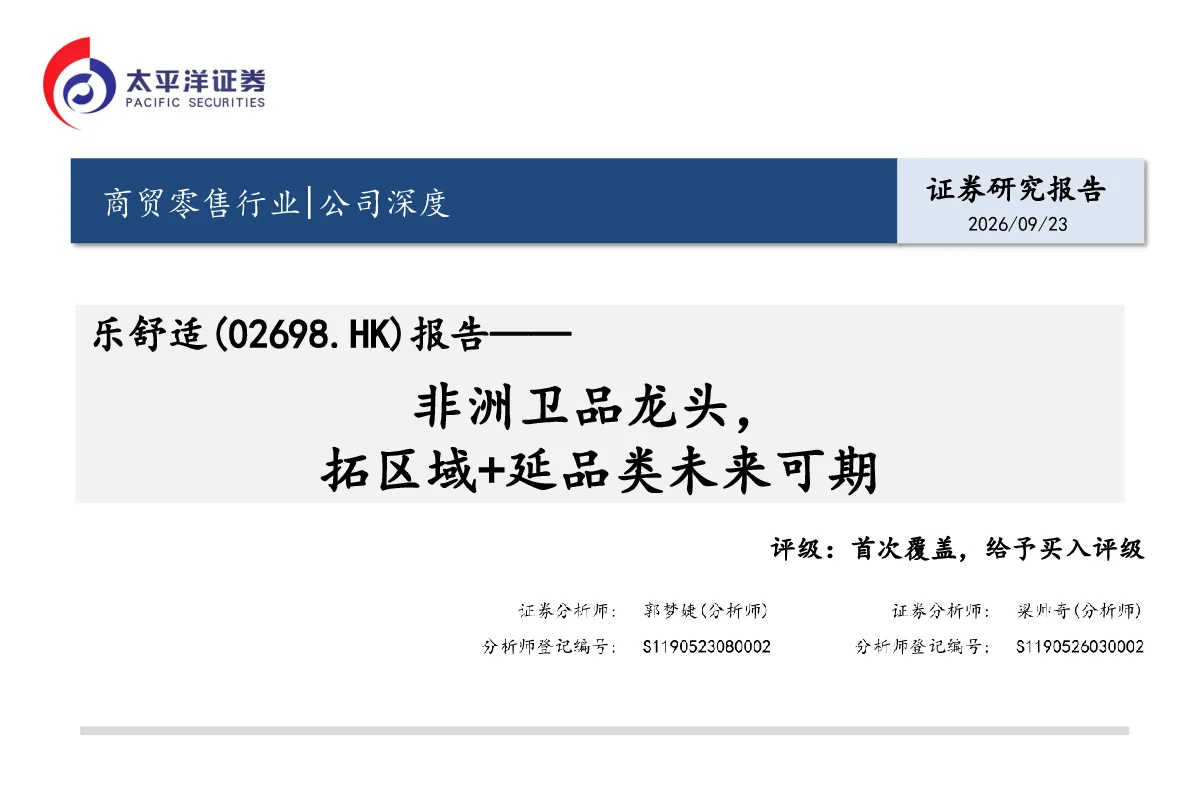 非洲卫品龙头，拓区域+延品类未来可期