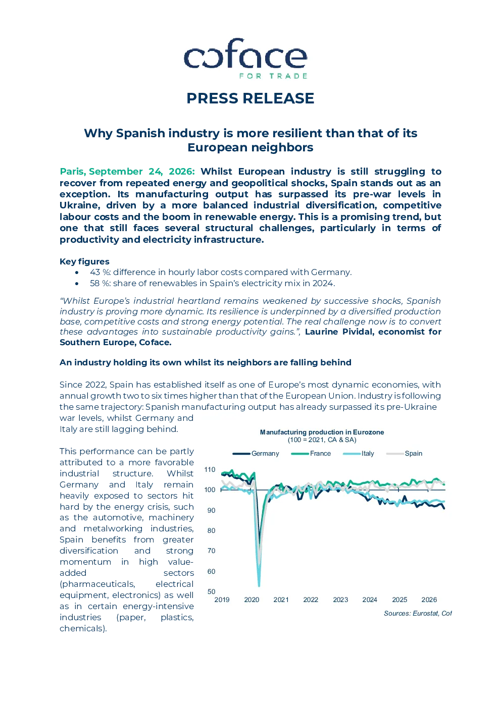 西班牙正在成为制造业冠军吗？