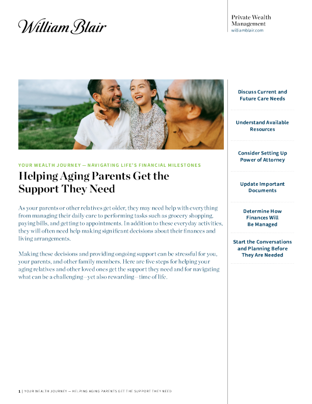 帮助年迈的父母获得所需的支持