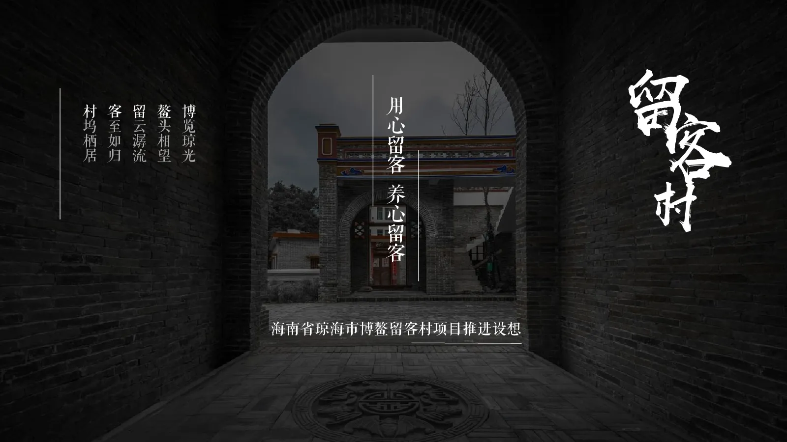 博鳌留客村项目推进设想