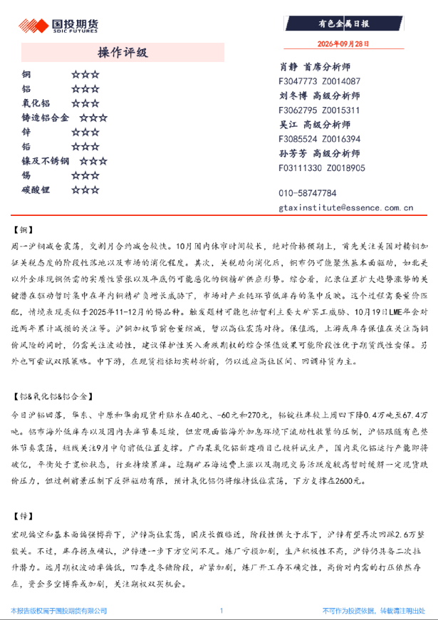 有色金属日报