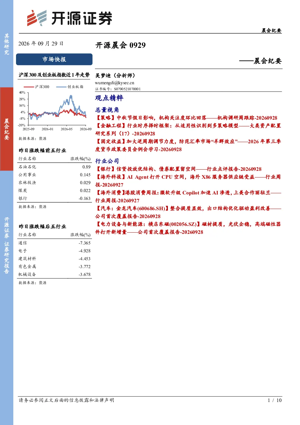 开源晨会