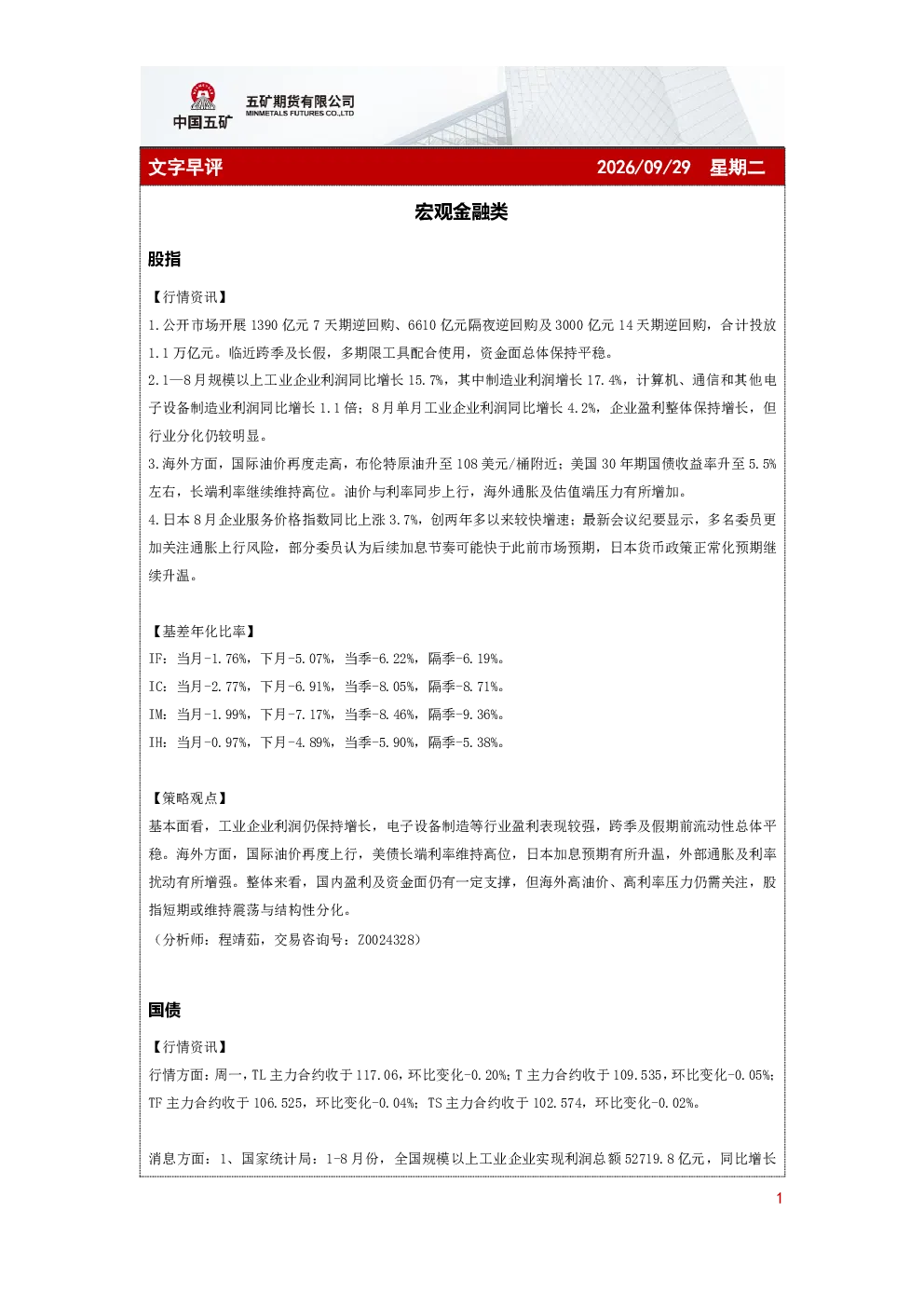文字早评