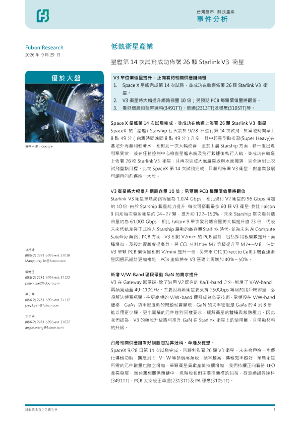 低轨卫星产业 星舰第14次试飞成功部署26颗星链V3卫星
