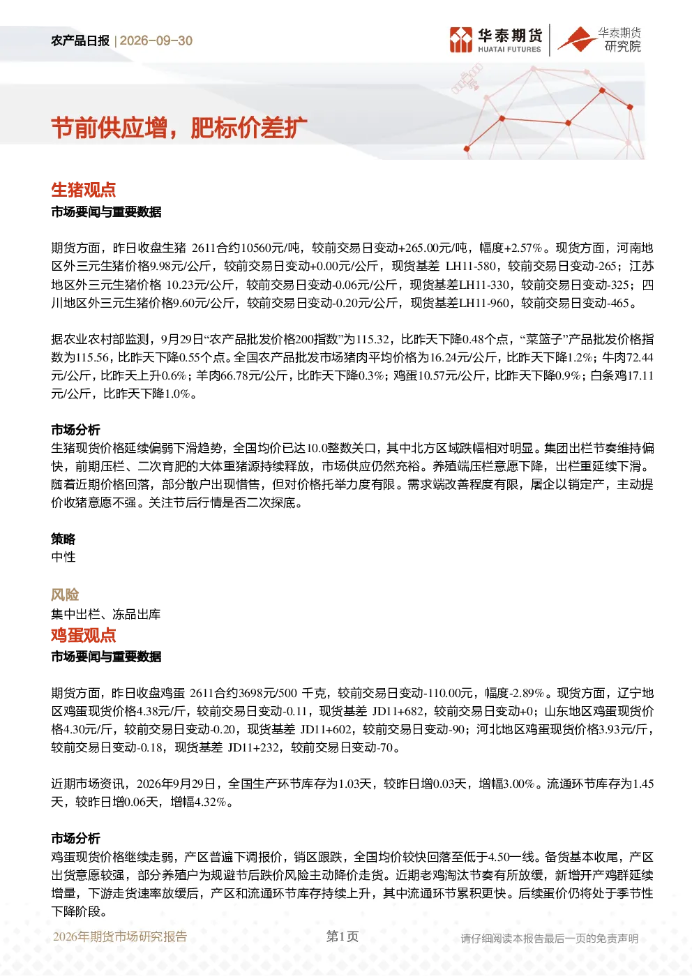 农产品日报：节前供应增，肥标价差扩