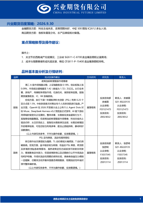 日度策略