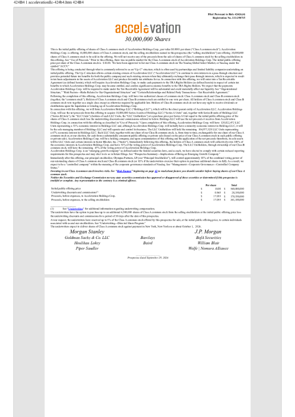 Accelevation Holdings Corp-A美股招股说明书(2026-10-01版)