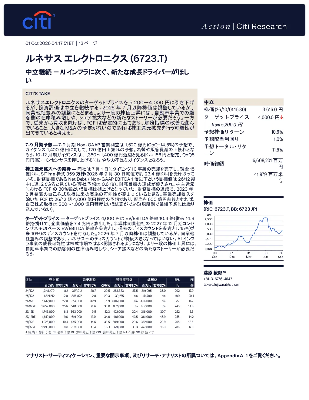 花旗-瑞萨电子：维持中性评级，需继AI基础设施之后寻找新增长动力