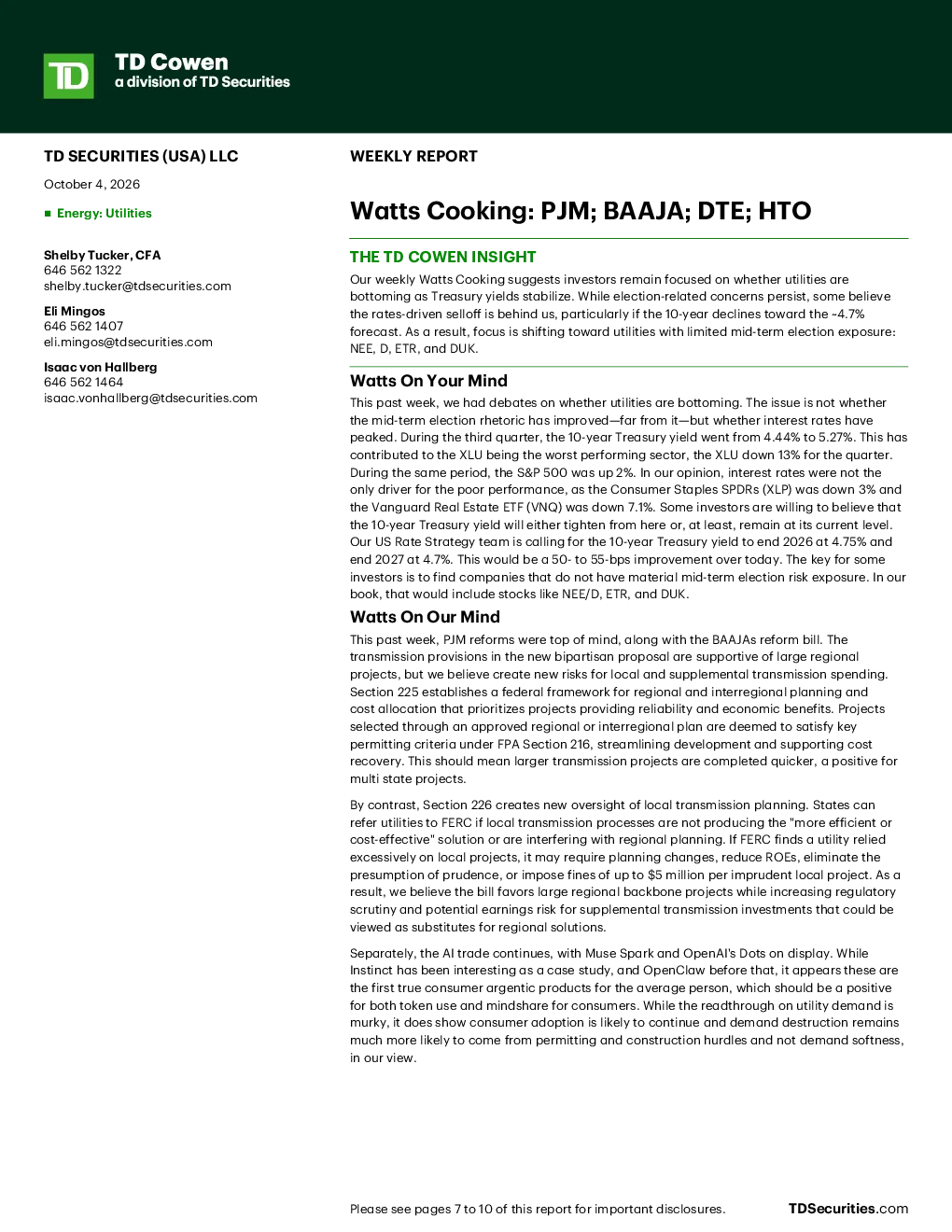 能源：公用事业