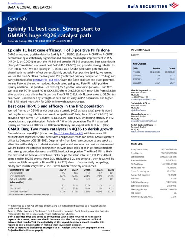Epkinly 1L最佳案例：GMAB 4Q26催化剂路径启动
