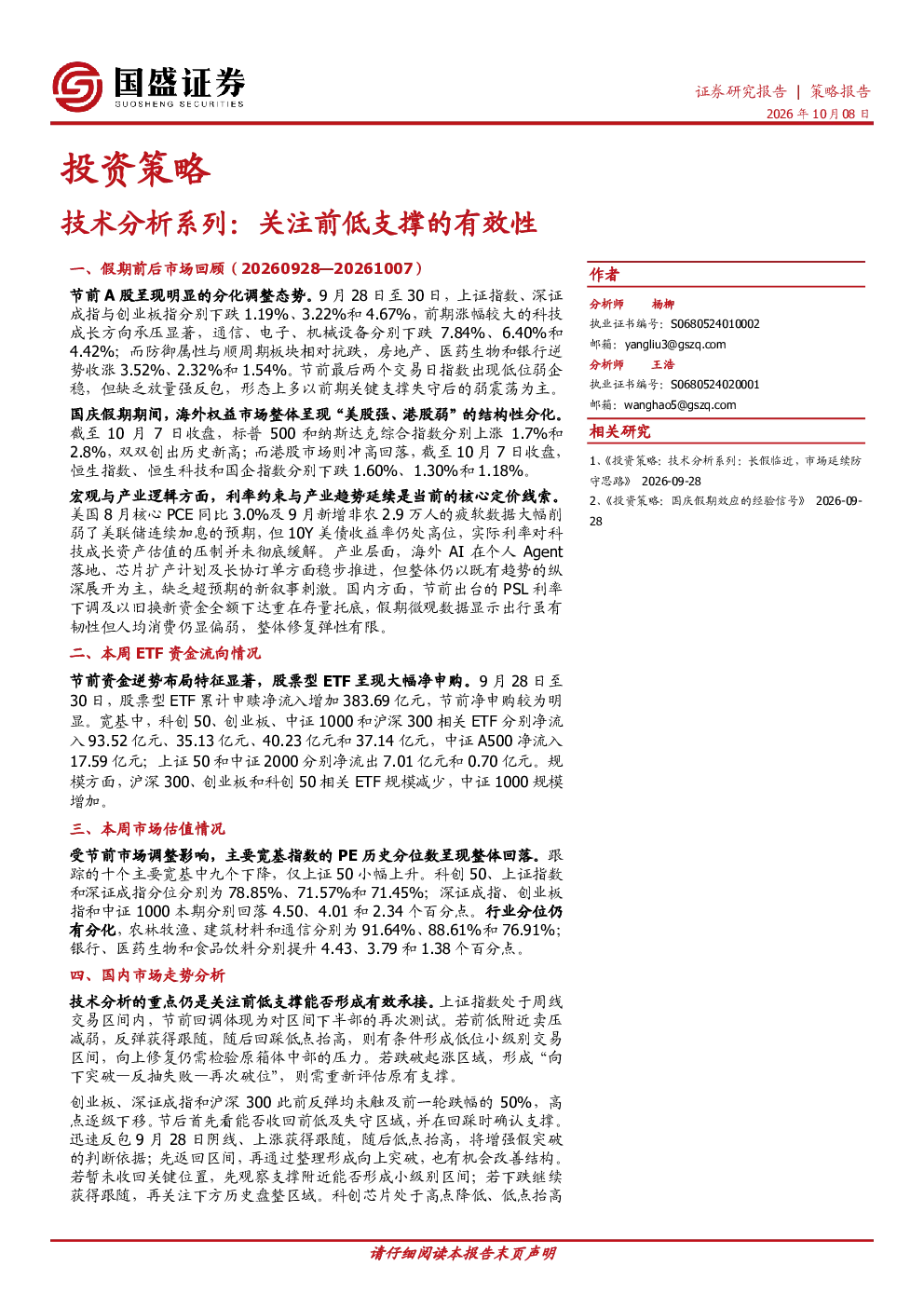 技术分析系列：关注前低支撑的有效性