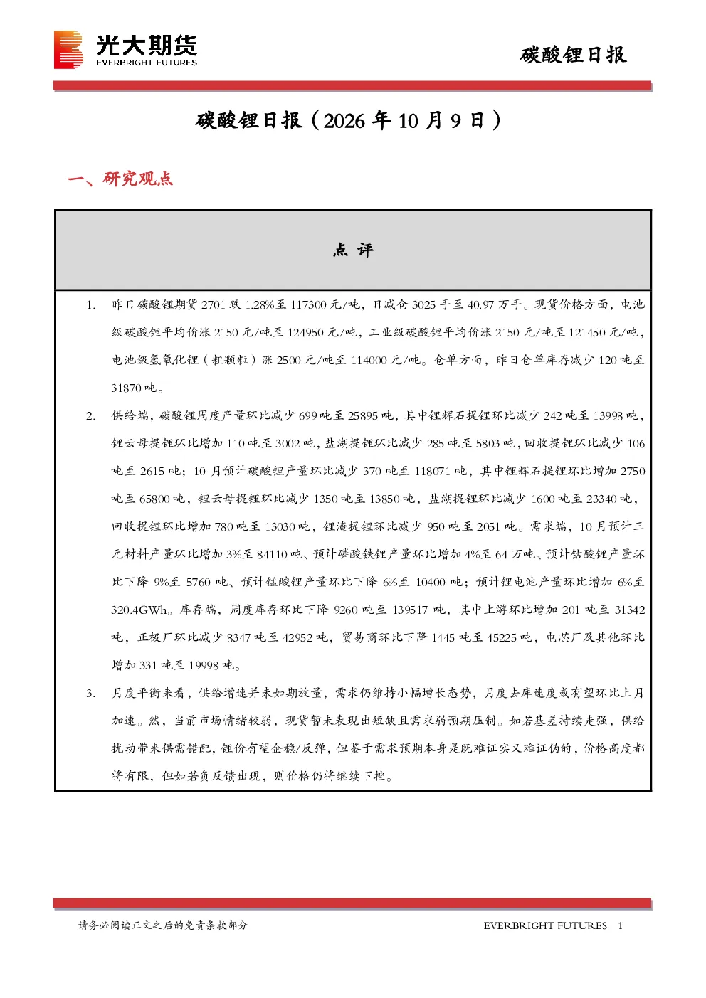 碳酸锂日报
