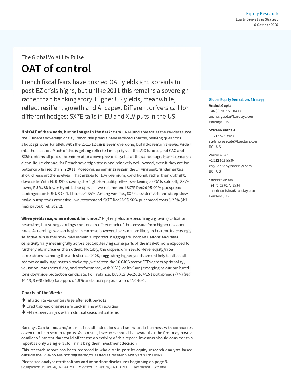 全球波动脉冲：OAT的掌控