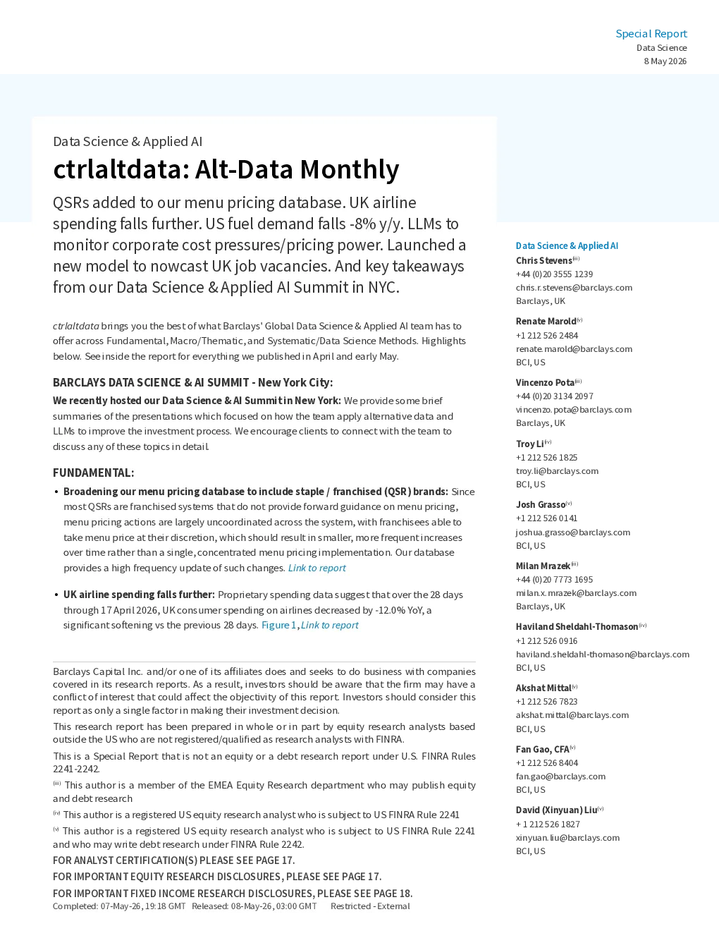数据科学与应用人工智能：ctrlaltdata另类数据月报