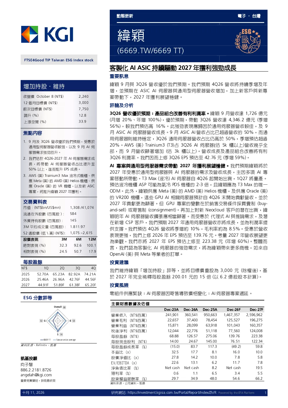 客制化 AI ASIC 持续驱动 2027 年获利强劲成长