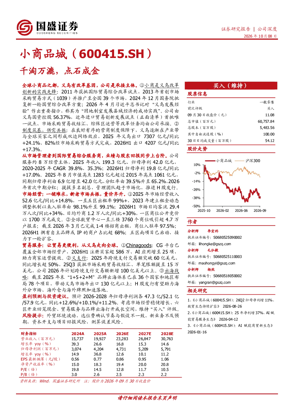 小商品城（600415.SH）：千淘万漉，点石成金