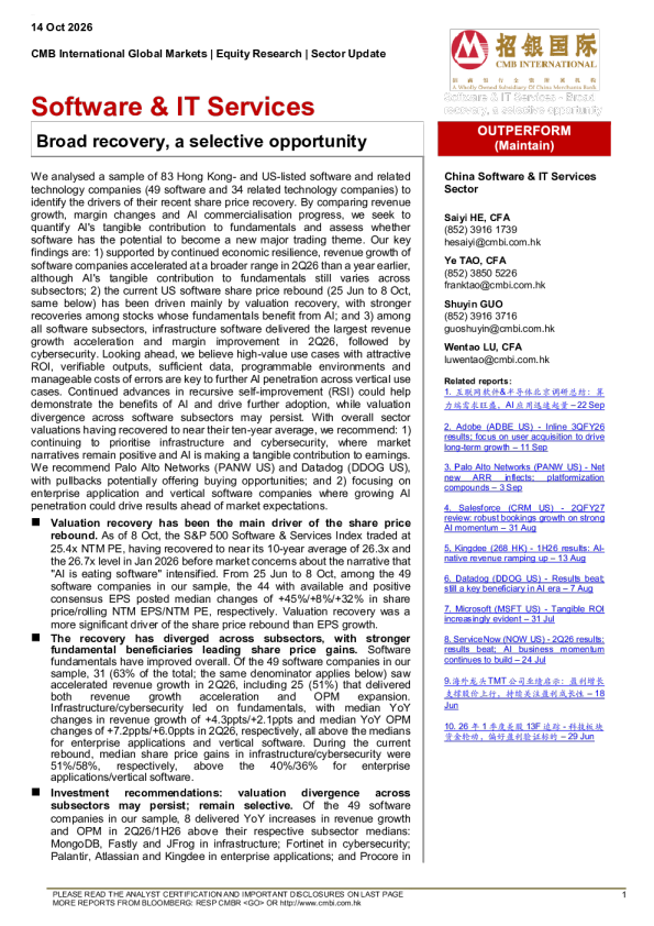Broad recovery, a selective opportunity