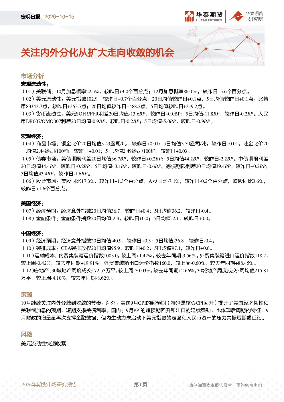 宏观日报关注内外分化从扩大走向收敛的机会
