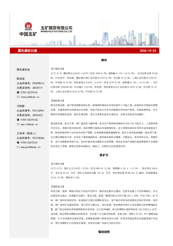 黑色建材日报