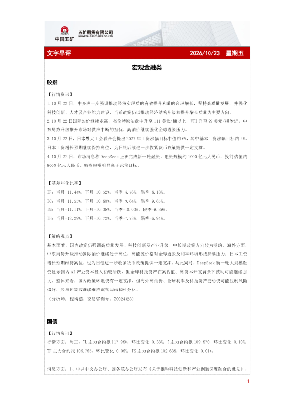 文字早评