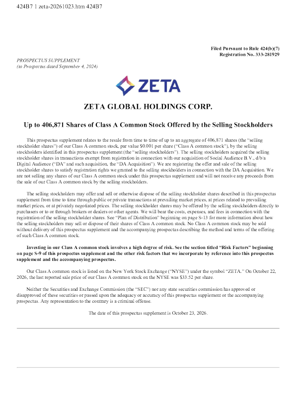 Zeta Global美股招股说明书(2026-10-23版)