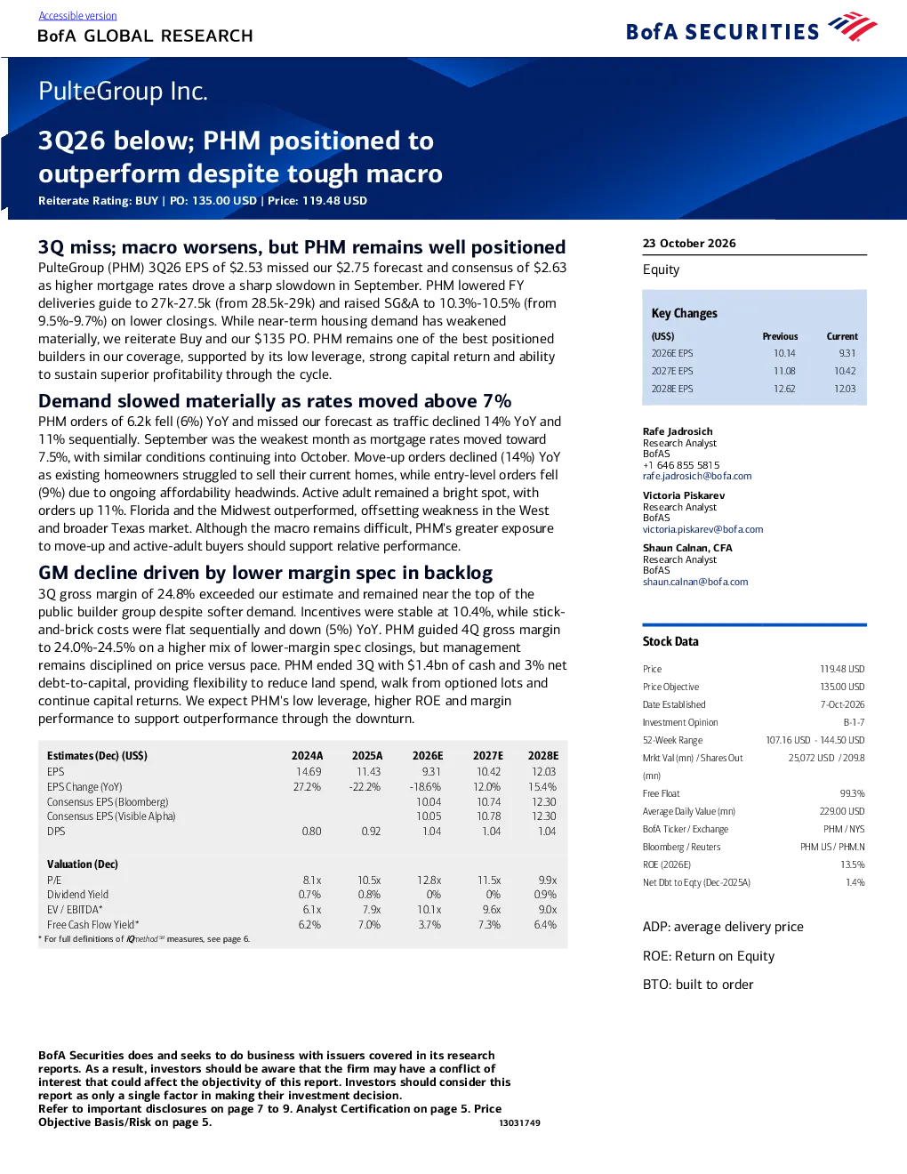 PulteGroup Inc. 2023年第三季度表现未达预期，尽管宏观环境严峻，该公司仍有望跑赢大盘。