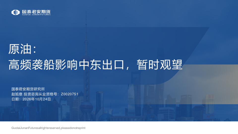原油：高频袭船影响中东出口，暂时观望