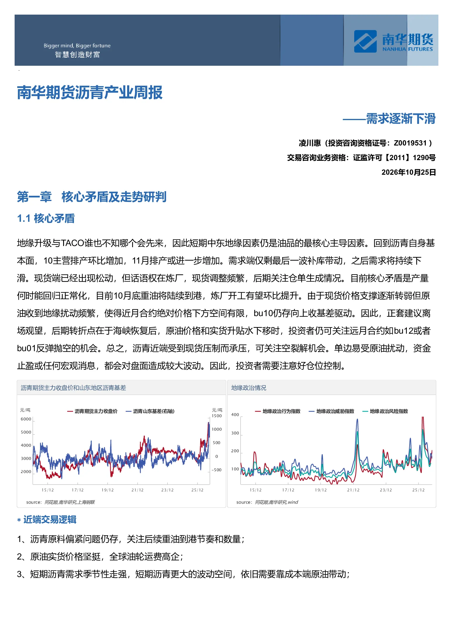 沥青产业周报：需求逐渐下滑