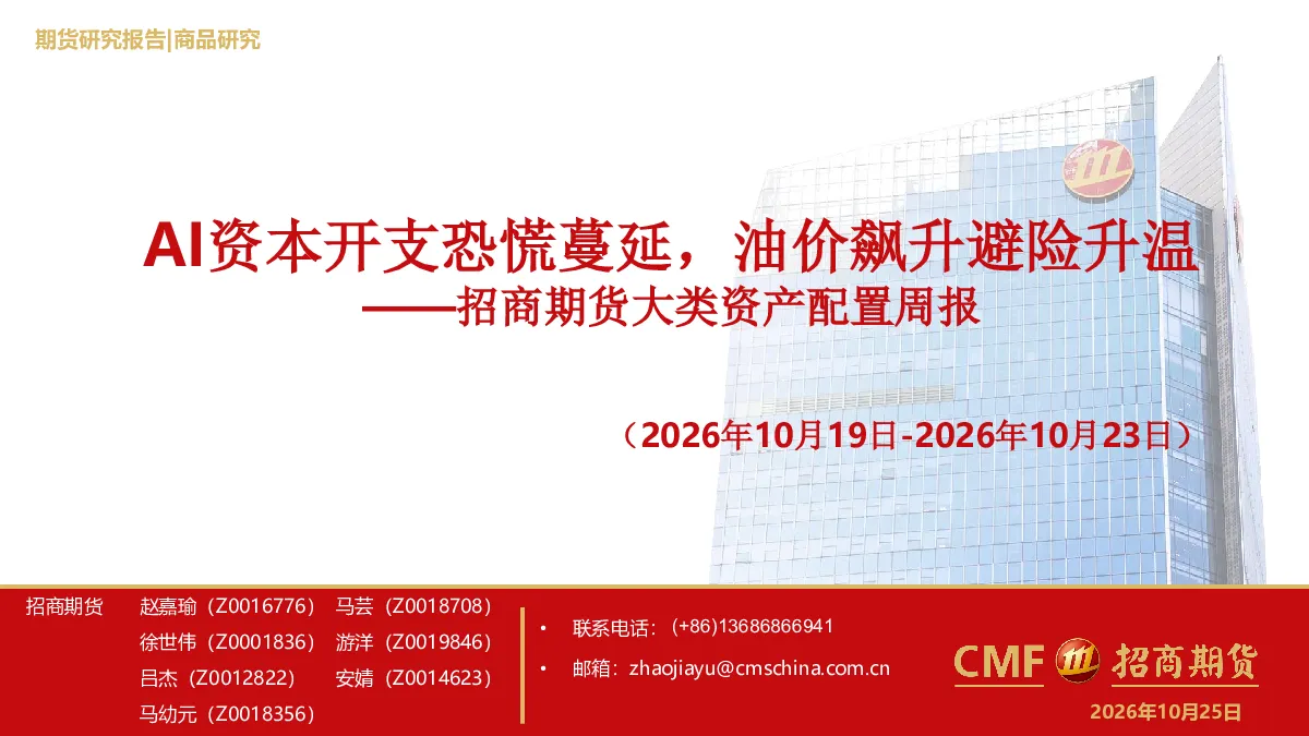 大类资产配置周报：AI 资本开支恐慌蔓延，油价飙升避险升温